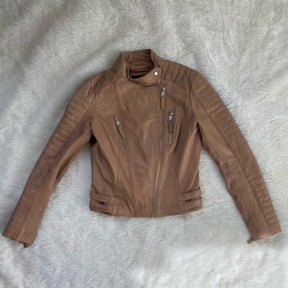 Andrew Marc Brown Leather Jacket - Picture 1 of 5